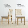 Woven Back Dining Chair Set of 4,Upholstered Armless Dining Chairs with Natural Wood Legs for Dining Room,Kitchen,Indoor Furniture-Tanpinhause - 4 of 4