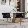 Sapphtopaz Modern Set of 2 Dining Chairs Velvet Upholstered Bar Chair with Metal Legs Kitchen Chair with low Back Chairs for Kitchen, Bedroom - 2 of 4