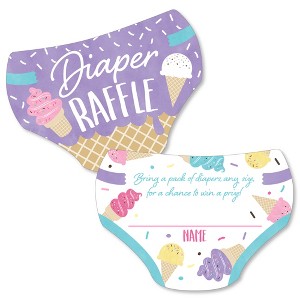 Big Dot of Happiness Scoop Up The Fun - Ice Cream - Diaper Shaped Raffle Ticket Inserts - Sprinkles Baby Shower Activities - Diaper Raffle Game 24 Ct - 1 of 4