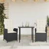 vidaXL Garden Dining Set Black, Cream White - 2 of 4