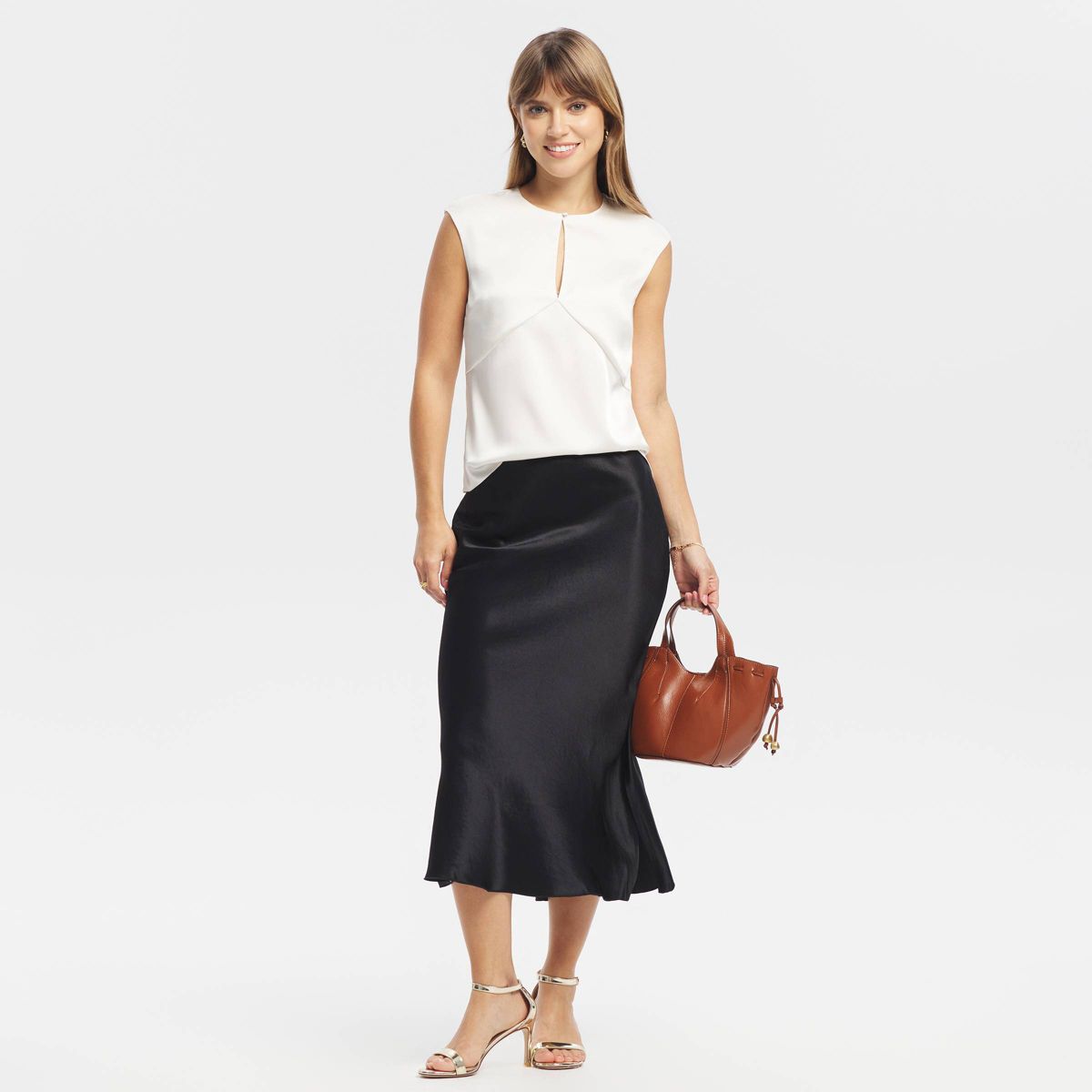 Women's Cap Sleeve Satin Top - A New Day™ - thumbnail 8
