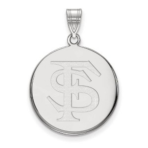 Black Bow Jewelry 14k White Gold Florida State Seminoles NCAA Large Pendant - 1 of 3