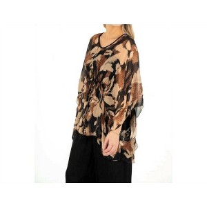 Women's Vanishing Blooms Woven Tunic Top - M made in Italy - 1 of 2