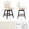 Arceso 26" Counter Height Swivel Bar Stools with Back, Faux Leather Upholstered Seat, Solid Wood Legs, Beige – Set for Kitchen Island or Home Bar - 4 of 4