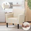 Modern Accent Chair for Living Room, Upholstered Fabric Armchair with Backrest and Arms, Single Sofa Chair for Bedroom or Office, Green - 2 of 4