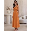 INSPIRE CHIC Women's Boho Spaghetti Strap Square Neck Flowy Smocked A-Line Maxi Dresses - 4 of 4