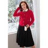 V For City Women's Tweed Jacket Cardigan Blazers Round Neck Long Sleeve Button Down Sweater Coat with Pockets - 4 of 4