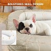 Hachikiko Calming Deep Nest Dog Bed - 16" High Sides/Dual-Layer Support/Removable Cover for Medium-Large Dogs (Beige, 40"x28"x16") - 2 of 4