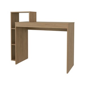 Kumasinova 43" Writing Table Reading Desk with 3-Tier Side Shelf,Natural Oak Finish Home Office Desk for Study&Office,Home Workstation - 1 of 4