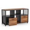 Resenkos File Cabinet, Filing Cabinet for Home Office, 2 Drawer File Cabinet, Wood Mobile Lateral Filing Cabinet,Brown - 2 of 4