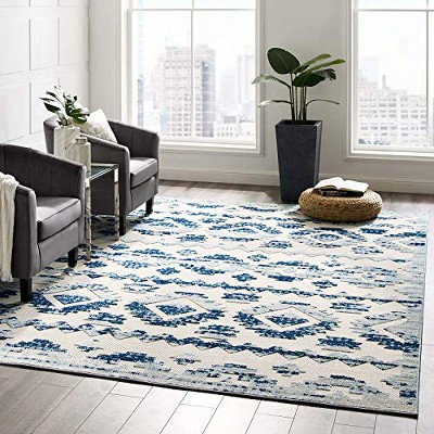 Modway Reflect Takara Abstract Diamond Moroccan Trellis 8x10 Indoor and Outdoor Area Rug