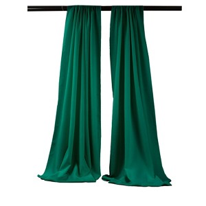 Slickblue Pack of 2 Polyester Backdrop Drapes – 96"H x 58"W, Rod Pocket, Semi Sheer, Serged Edges, 41 Colors Options - 1 of 3
