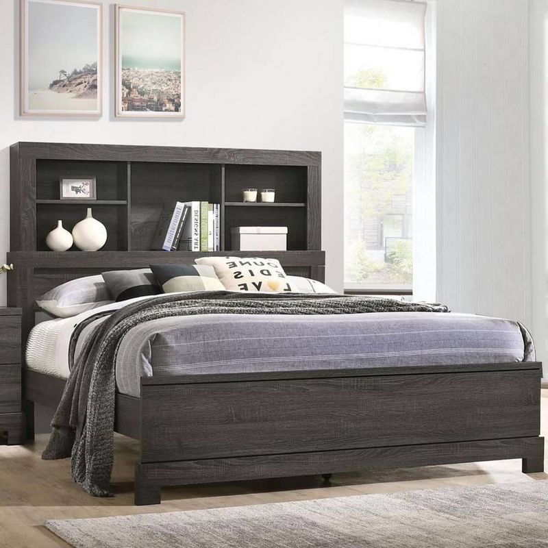 Lantha Bed with Storage Gray Oak - Acme Furniture, 3 of 9