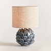 Plum & Post Declan Mini Lamp - Blue Ceramic & Linen Shade - Artichoke - 2 of 4
