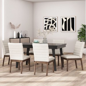 Christopher Knight Home Lancer Mid Century Modern Channel Stitch Dining Chairs (Set of 6) - 1 of 4