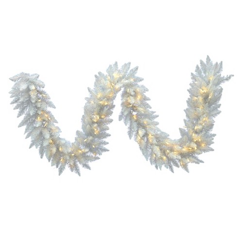 Vickerman 9' Sparkle White Spruce Artificial Christmas Garland, Pure ...