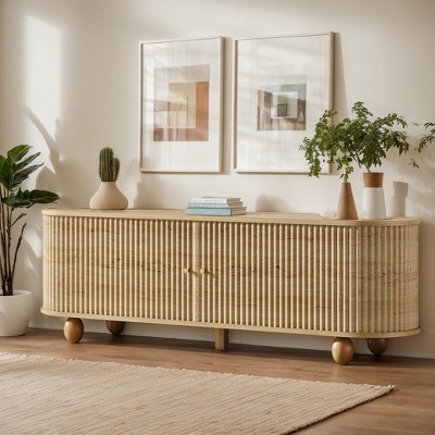 Hommoo 70" Farmhouse TV Stand – Sliding Barn-Door Media Console with Adjustable Shelves