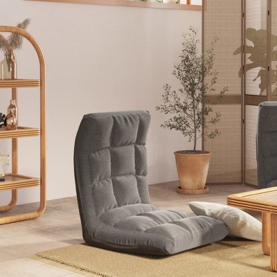 VidaXL Folding Floor Chair Light Gray Fabric