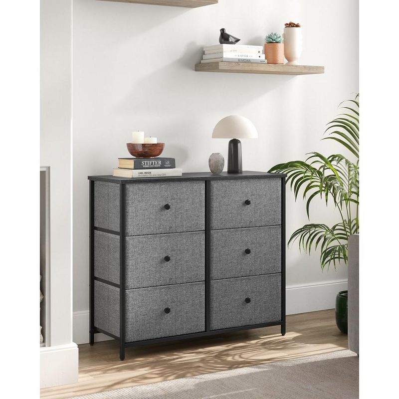 SONGMICS 6 Drawer Dresser for Bedroom Chest Closet Fabric with Metal Frame, 3 of 10