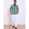 INSPIRE CHIC Men's Argyle Short Sleeve Button Down Plaid Knitted Shirt - 2 of 4