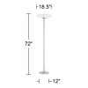 Possini Euro Design Meridian Light Blaster Modern Torchiere Floor Lamp 72" Tall Brushed Nickel LED Frosted Glass Shade for Living Room Bedroom Office - 4 of 4
