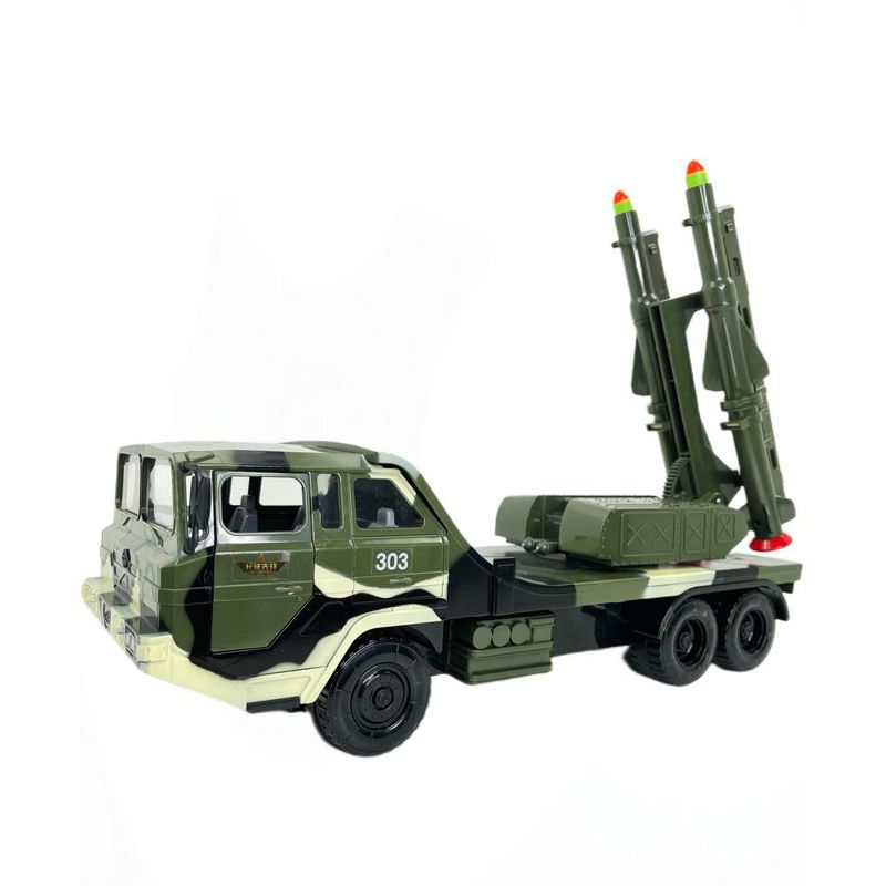 Big Daddy Military Missile Transport Army Truck Anti Aircraft Twin Missile Jungle Camouflage Toy Truck,, 1 of 5