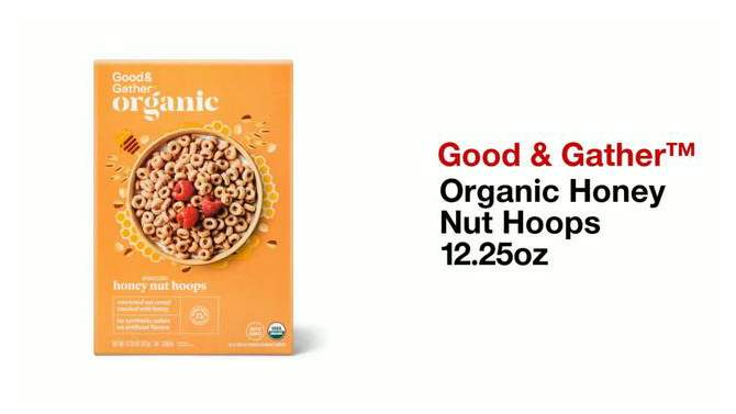 Organic Honey Nut Hoops 12.25oz - Good &#38; Gather&#8482;, 2 of 5, play video