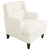 Vynxaria Upholstered Accent Chair Tufted Armchair for Living Room and Bedroom, Beige - 2 of 4