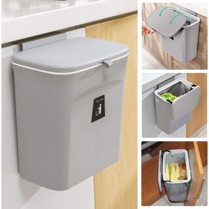 EBF Home 2.4 Gallon Kitchen/Bathroom Compost Bin for Countertop, Hanging Trash Can with Lid for Bathroom/Bedroom/Camping, Mountable Compost Bucket - 1 of 4