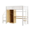 YOOCOZZ Twin Size Metal Loft Bed with Desk, 4-Layer Ladder Shelves, Built-in Wardrobe - 4 of 4