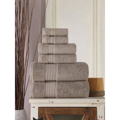 16pc Vague Turkish Cotton Bath Towel Set Beige - Enchante Home : Target