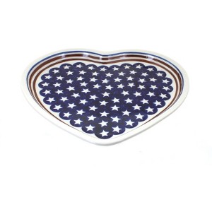 Blue Rose Polish Pottery 1254 Zaklady Heart Plate - 1 of 1