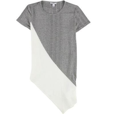 bar III Womens Asymmetrical Colorblock Pullover Blouse