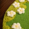 Fairyland™ - Floral Cat Garden Sisal Rug – Round Green Non-Slip Pet & Home Mat with 3D Flowers, Soft Teddy Velvet Accents - 3 of 4