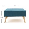 30.5" Mid-Century Modern Tufted Ottoman Bench with Upholstered Velvet Seat for Living Room -3irtyhousy - 4 of 4