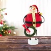 Lori Mitchell 6.75 In Jolly Snow Santa Christmas Snowman Wreath Bell Figurines - 2 of 4