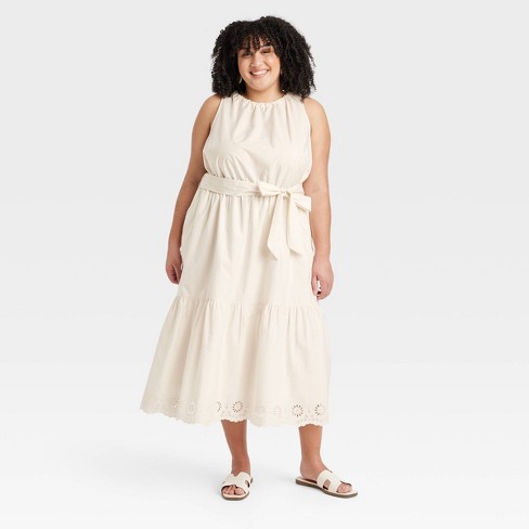 Women's Midi Tank Dress - Ava & Viv™ Ivory 4x : Target