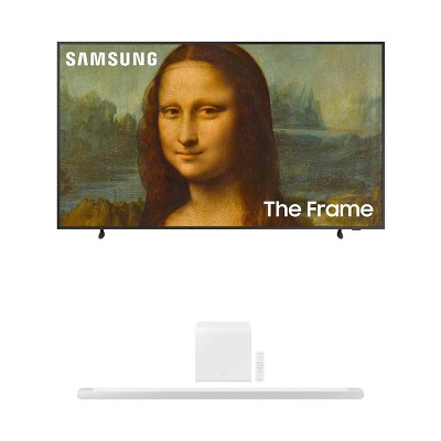 Samsung QN55LS03BA 55" The Frame QLED 4K Smart TV (2022) with HW-S801B Ultra Slim Wireless 3.1.2Ch Soundbar System (White)
