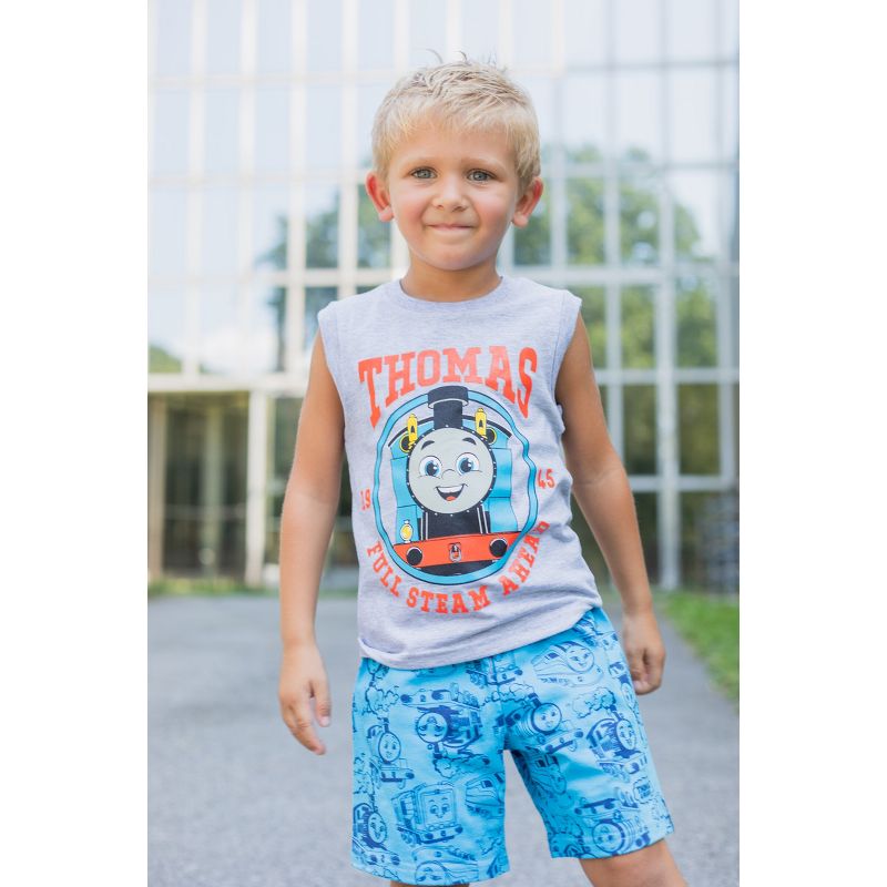 Thomas & Friends Tank Engine 3 Piece Outfit Set: T-Shirt Tank Top Shorts, 5 of 9