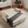55'' Shiny Velvet Convertible Loveseat Sleeper Sofa with Adjustable Backrest, Pull-Out Bed and 2 Lumbar Pillows - 2 of 4