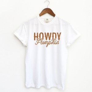 Simply Sage Market Women's Howdy Pumpkin Rope Short Sleeve Garment Dyed Tee - 1 of 4