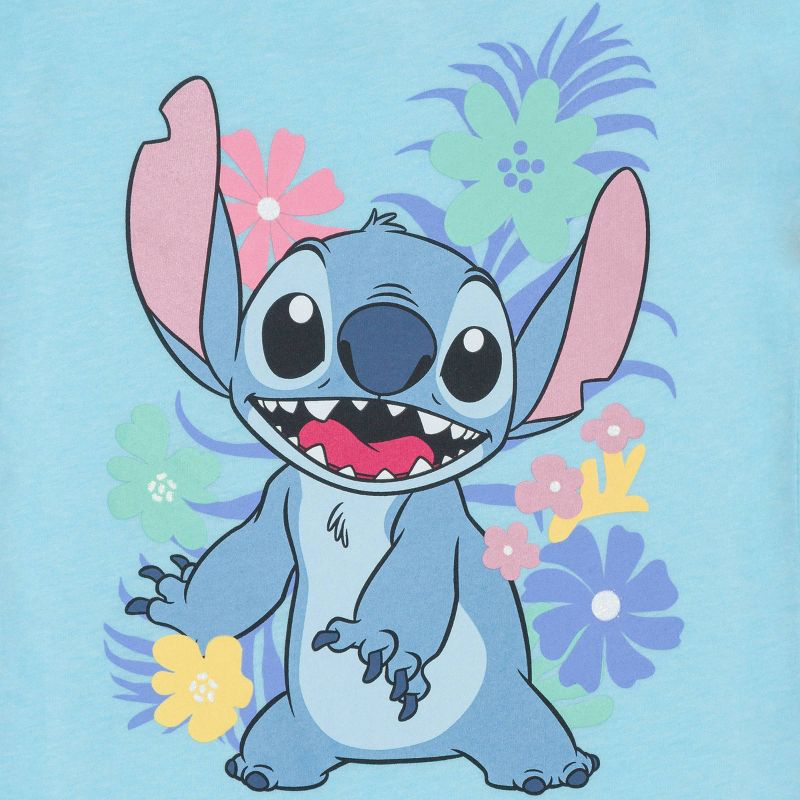 Girls' Lilo & Stitch Short Sleeve Graphic T-Shirt - Blue, 3 of 4