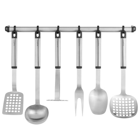 BergHOFF Graphite Stainless Steel 3PC Utensil Set with Silicone Cover, Recycled Material