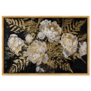 Art Remedy Glass Vase and Classical Flowers Classical vintage floral vase wall art Framed - 1 of 4