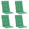 vidaXL Highback Chair Cushion Set of 4 Green Fabric (100% polyester) - 3 of 4