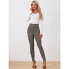 INSPIRE CHIC Women's Faux Suede High Waisted Elastic Slim Casual Leggings Pants - 2 of 4