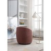 CAVINAS Teddy Fabric Swivel Accent Armchair, Barrel Chair with Ergonomic Backrest & Black Powder-Coated Metal Ring - 4 of 4
