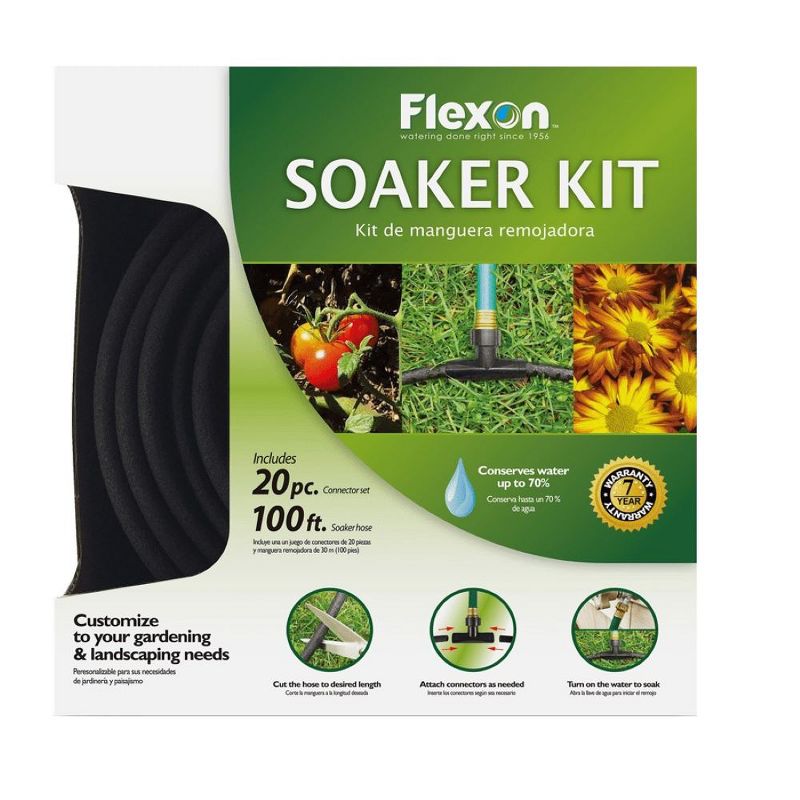 Flexon 100ft 20-Piece Garden Soaker Hose Kit, 1 of 5