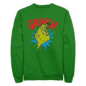Men's Dr. Seuss Airbrush Grinch Sweatshirt - 1 of 4