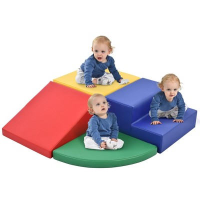 4-Piece Set Climbing Toys for Toddlers 1-3 and Climb Foam Play Set Babies Foam Blocks Toddler Climbing Toys for Crawling Climbing and Sliding